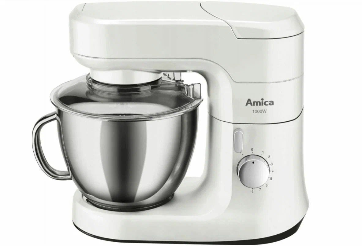 Кухонный комбайн с мясорубкой Amica KML4011 белый, 1000Вт