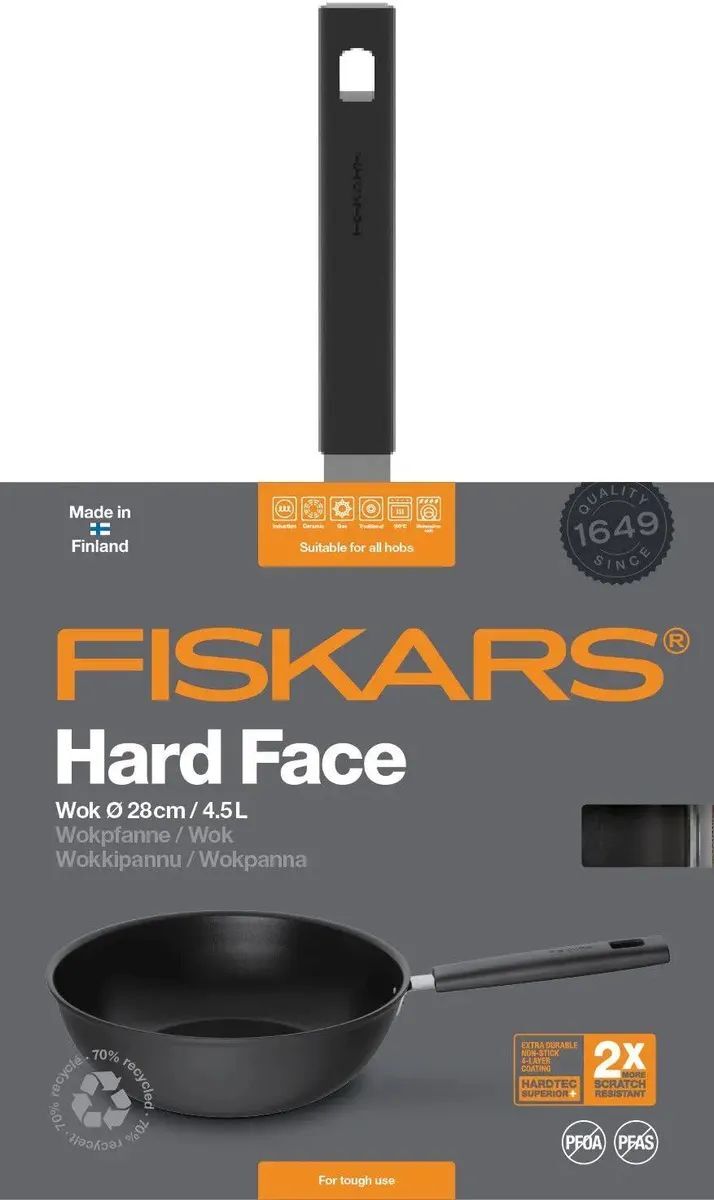 Сковорода Fiskars Wok 28 см Hard Face (1052233)