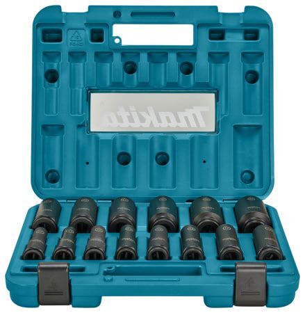 Набор ударных удлиненных торцовых головок Impact Black 1/2", 14 шт. Makita E-16586