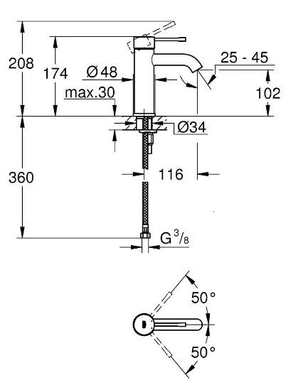 Смесители для раковины однорычажные Grohe Essence DN 15 S 23590001
