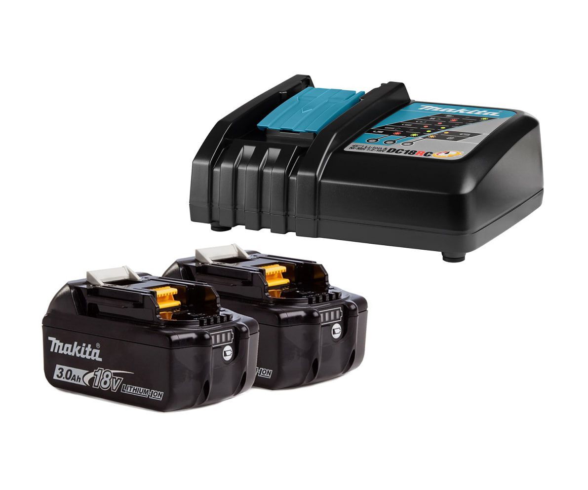 Комплект Makita 197952-5 из 2х18V 3.0 Ah АКБ (BL1830B) и ЗУ (DC18RC), в кейсе