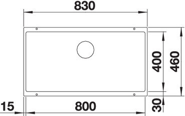 Врезная кухонная мойка 46 см, Blanco Subline 800-U, антрацит