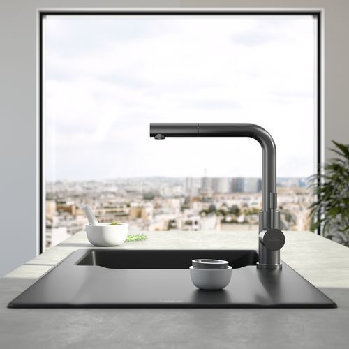 Смеситель для кухни Villeroy & Boch Steel Shower Anthracite (96970105)