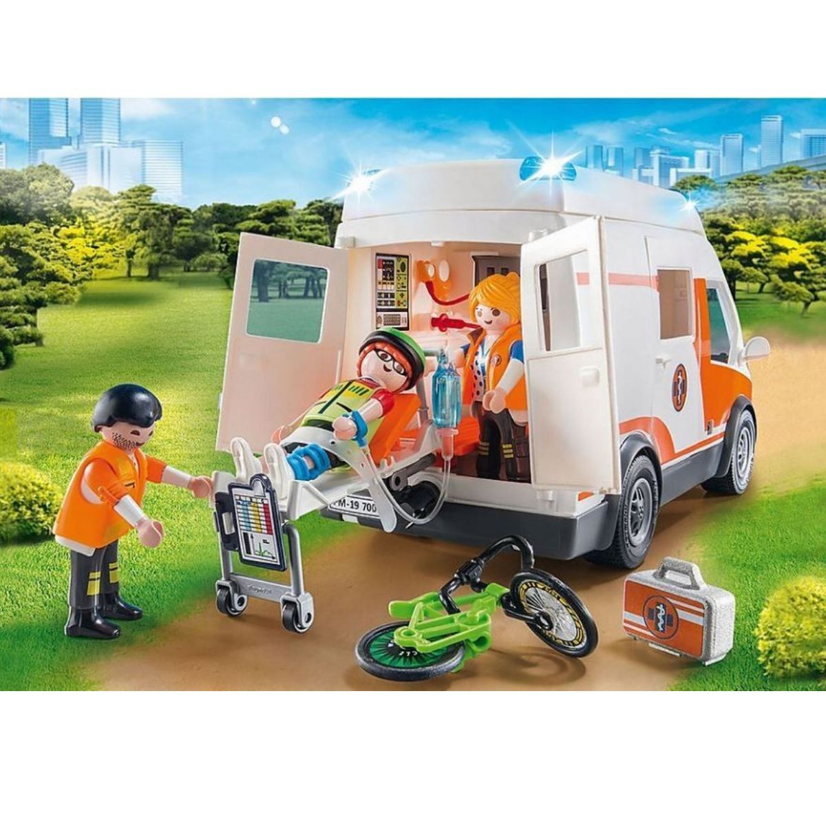 Набор с элементами конструктора Playmobil City Life 70049 скорая помощь с мигалкой, 62 дет.