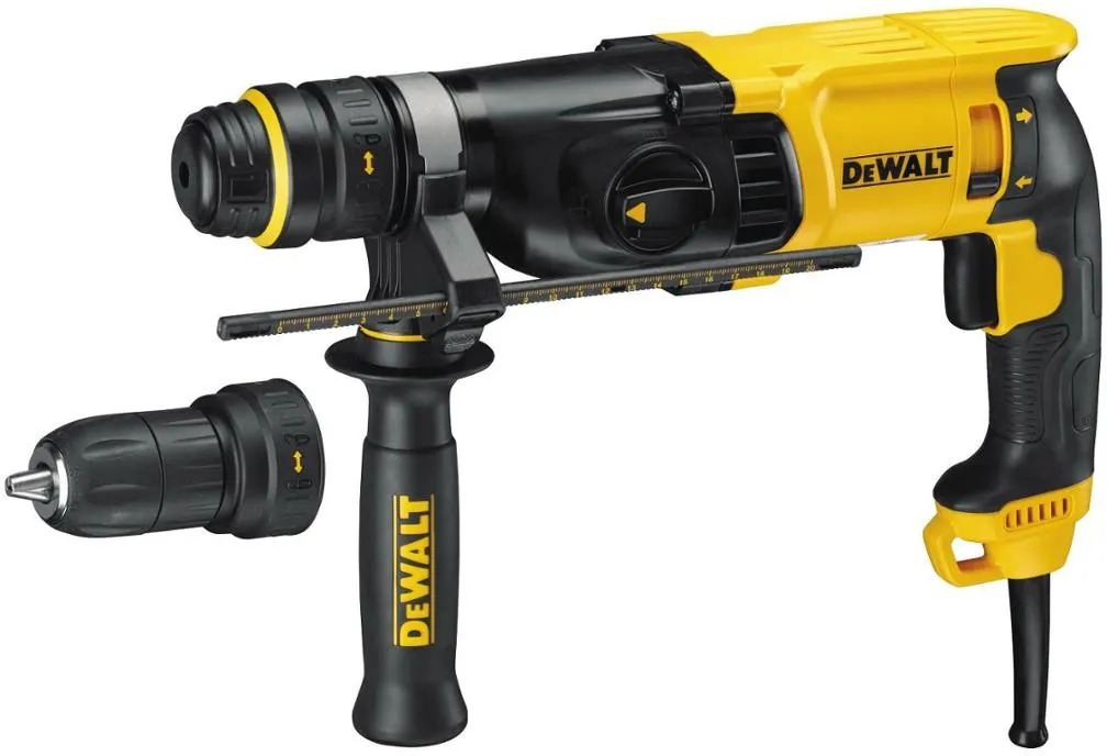 Сетевой перфоратор SDS-Plus DeWalt D25134KP, со сменным патроном и набором буров, в кейсе