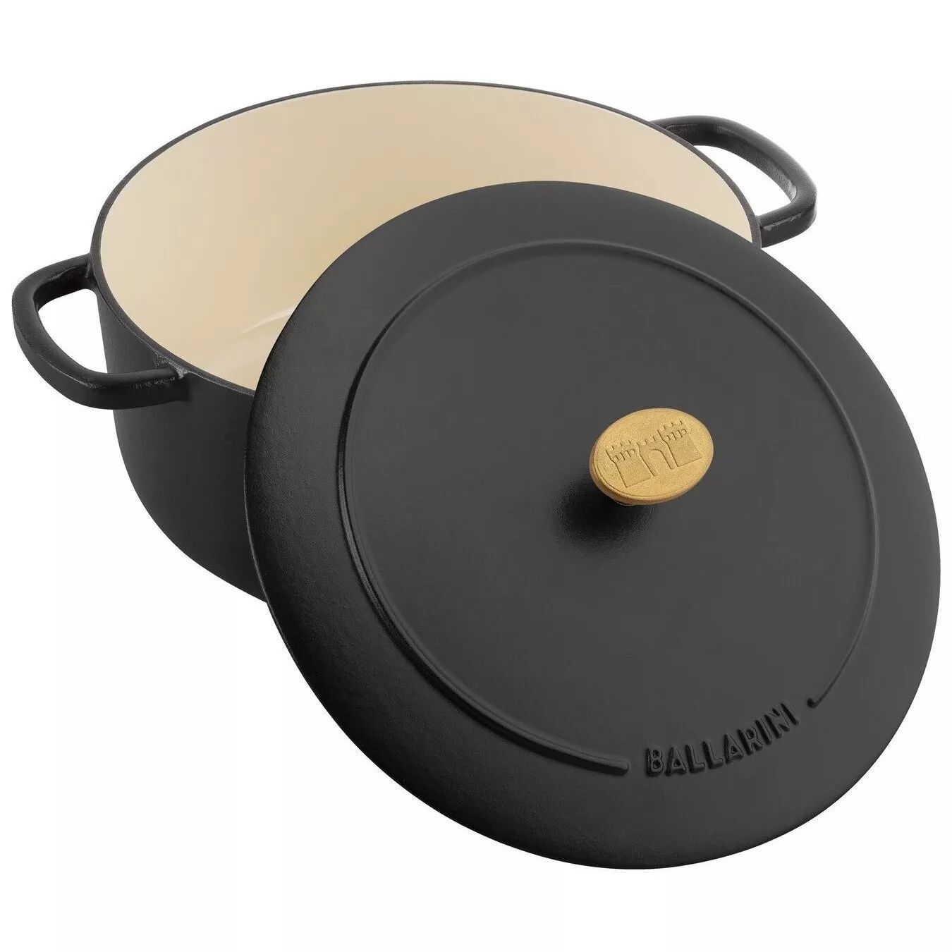 Чугунная кастрюля Ballarini Bellamonte, круглая, 7 л, черная
