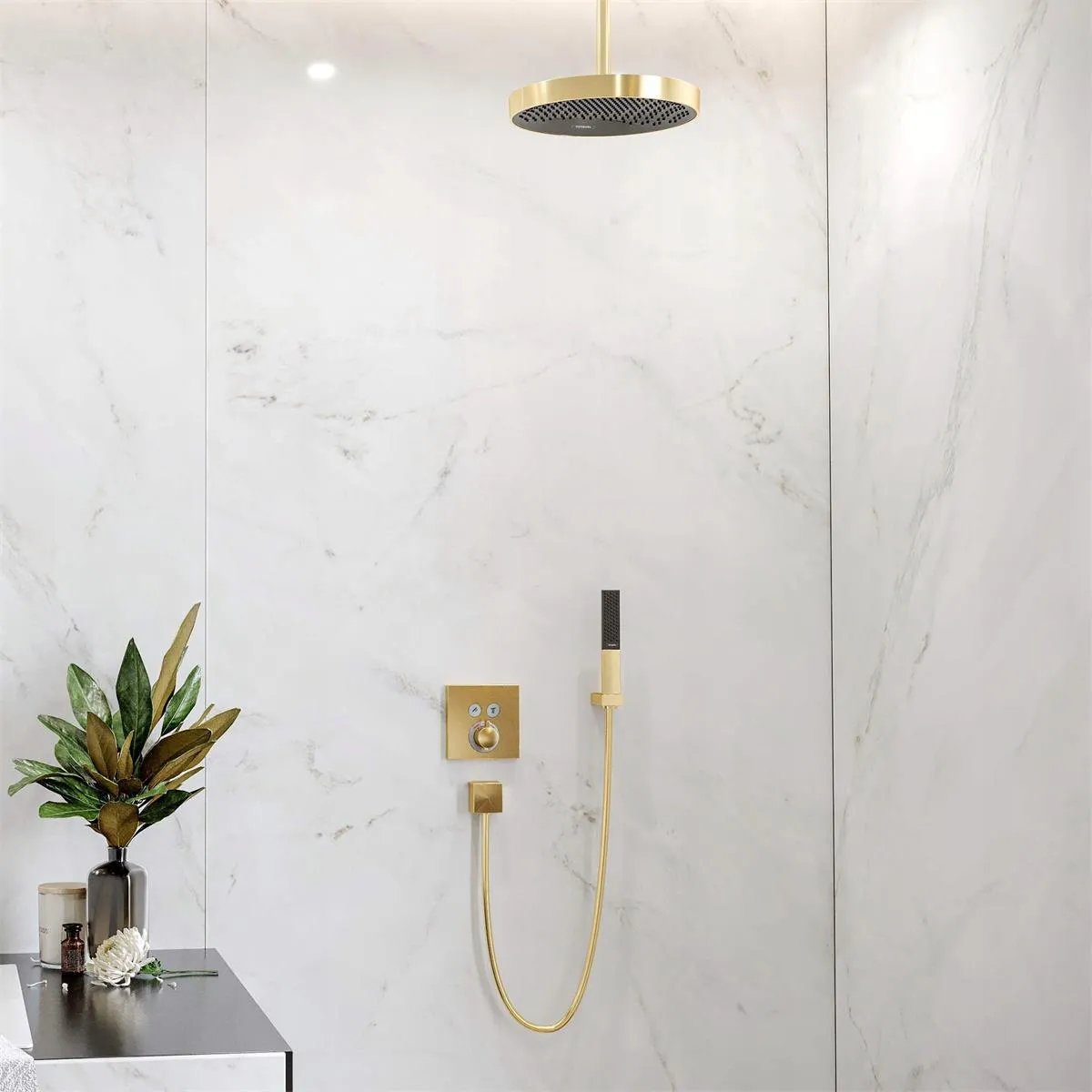 Душевой гарнитур Hansgrohe Rainfinity, золото оптическое полированное 26867990