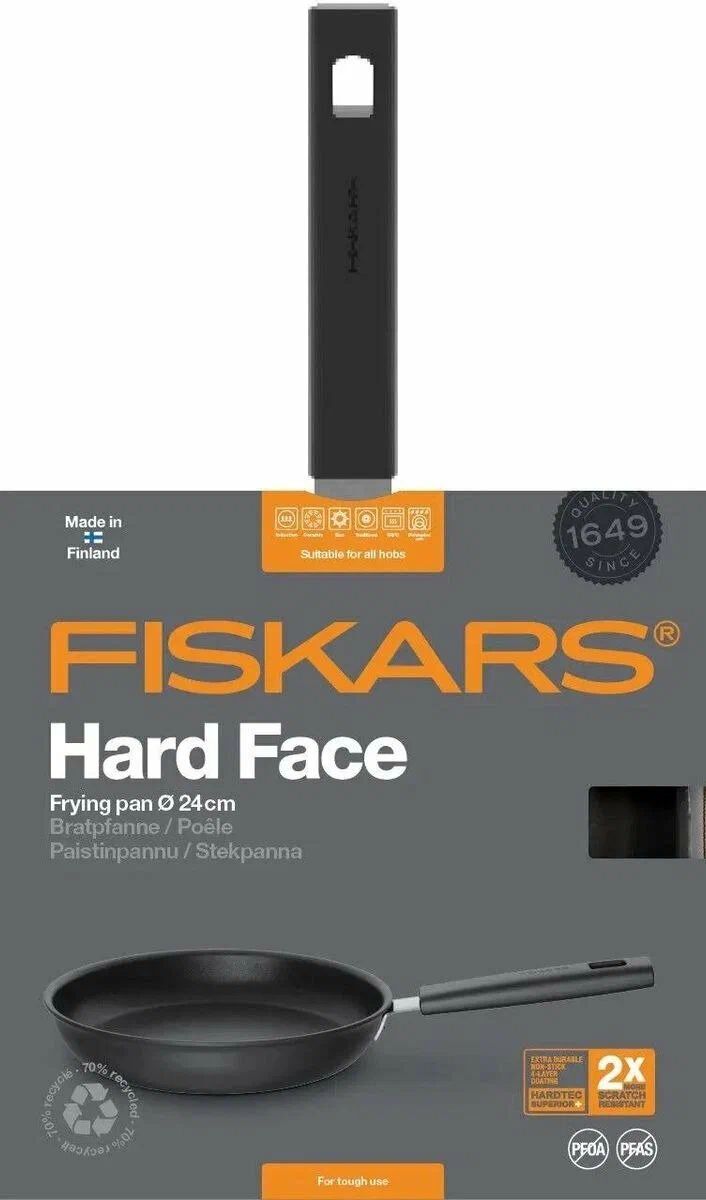 Сковорода FISKARS Hard Face, диаметр 24 см