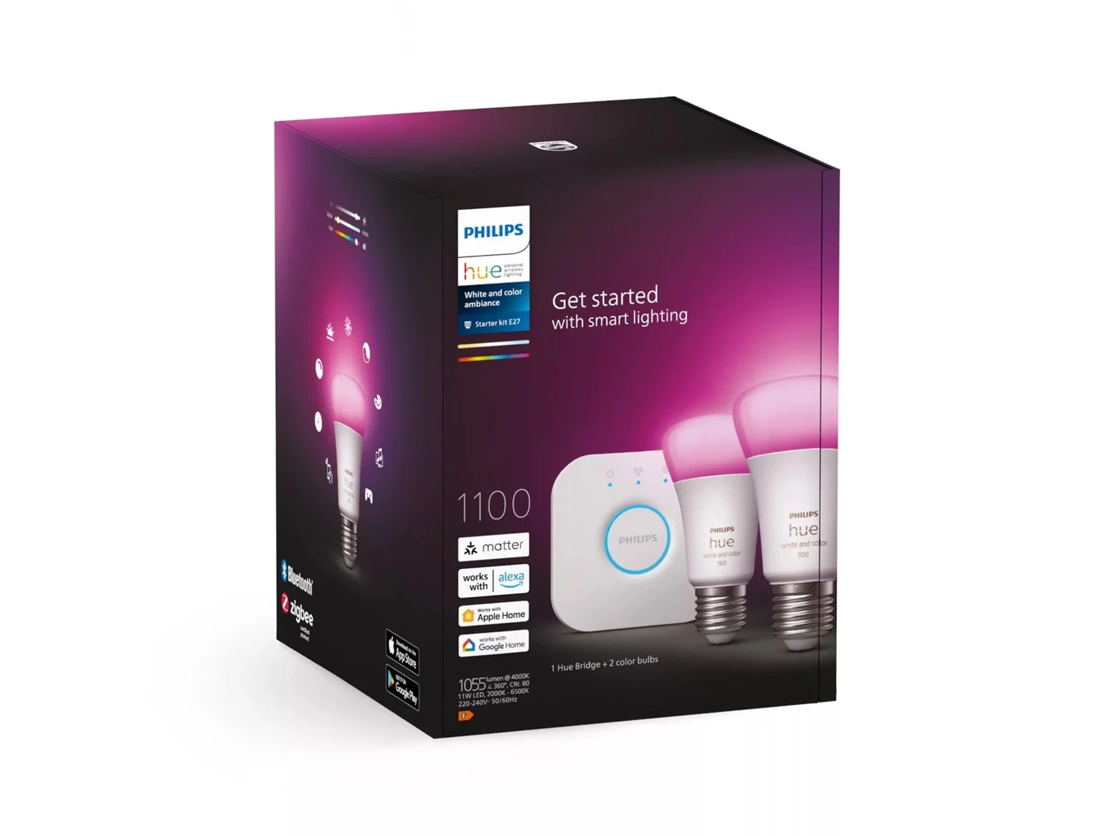 Комплект умных ламп Philips Hue White And Color Ambiance E27 BT 1100 ЛМ (929002468810) Starter Kit
