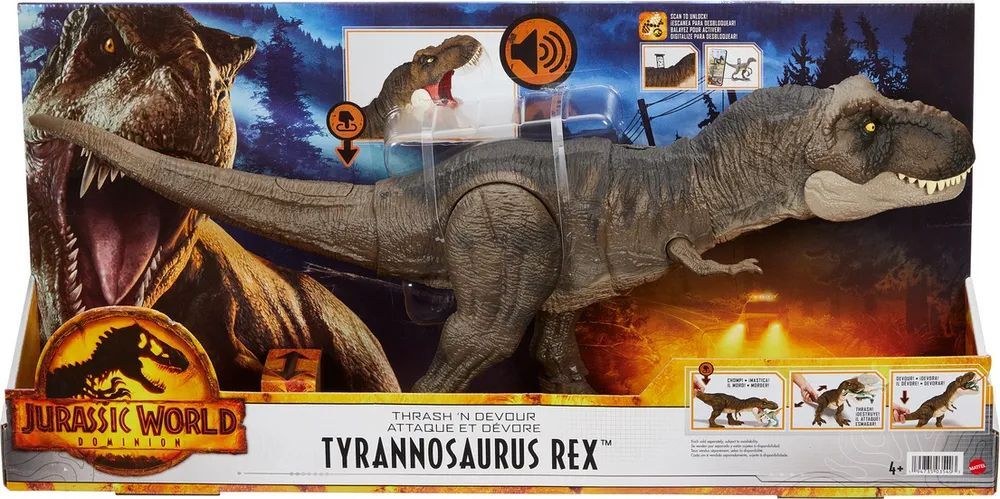 Динозавр Tyrannosaurus Rex Jurassic World со звуком Тиранозавр Рекс 53 см Mattel HDY55