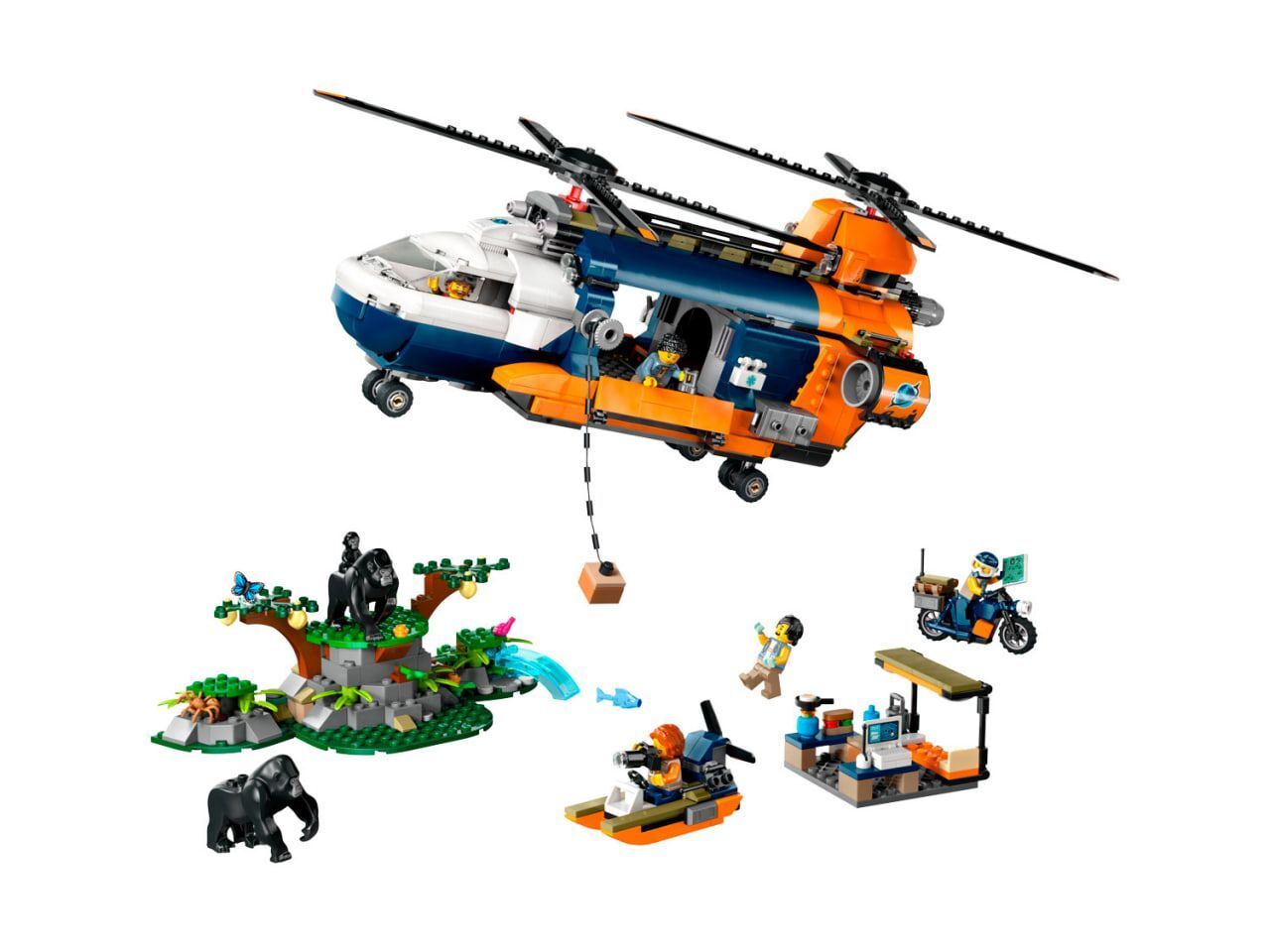 LEGO City 60437 Исследователь джунглей: вертолет в базовом лагере
