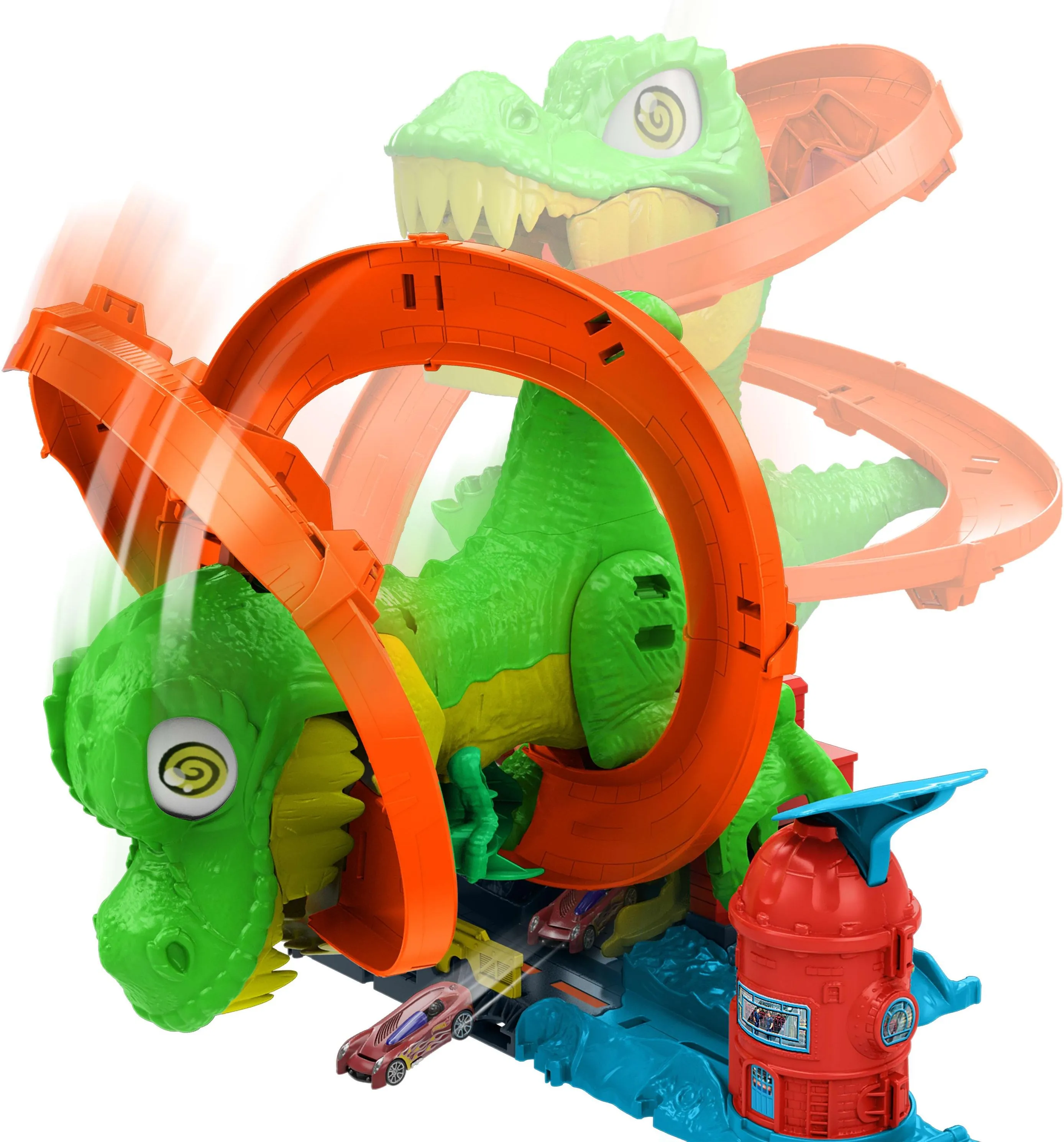 Игрушечный трек Hot Wheels Twisted Track T-rex JBM73