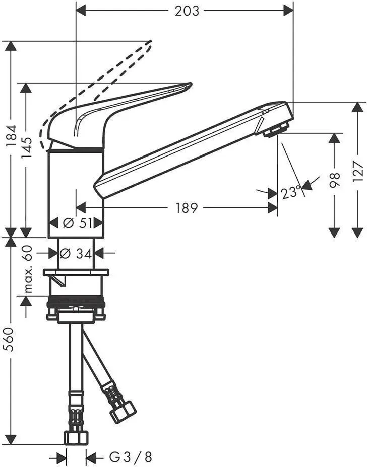 Смеситель для раковины Hansgrohe M421-H100 71808800