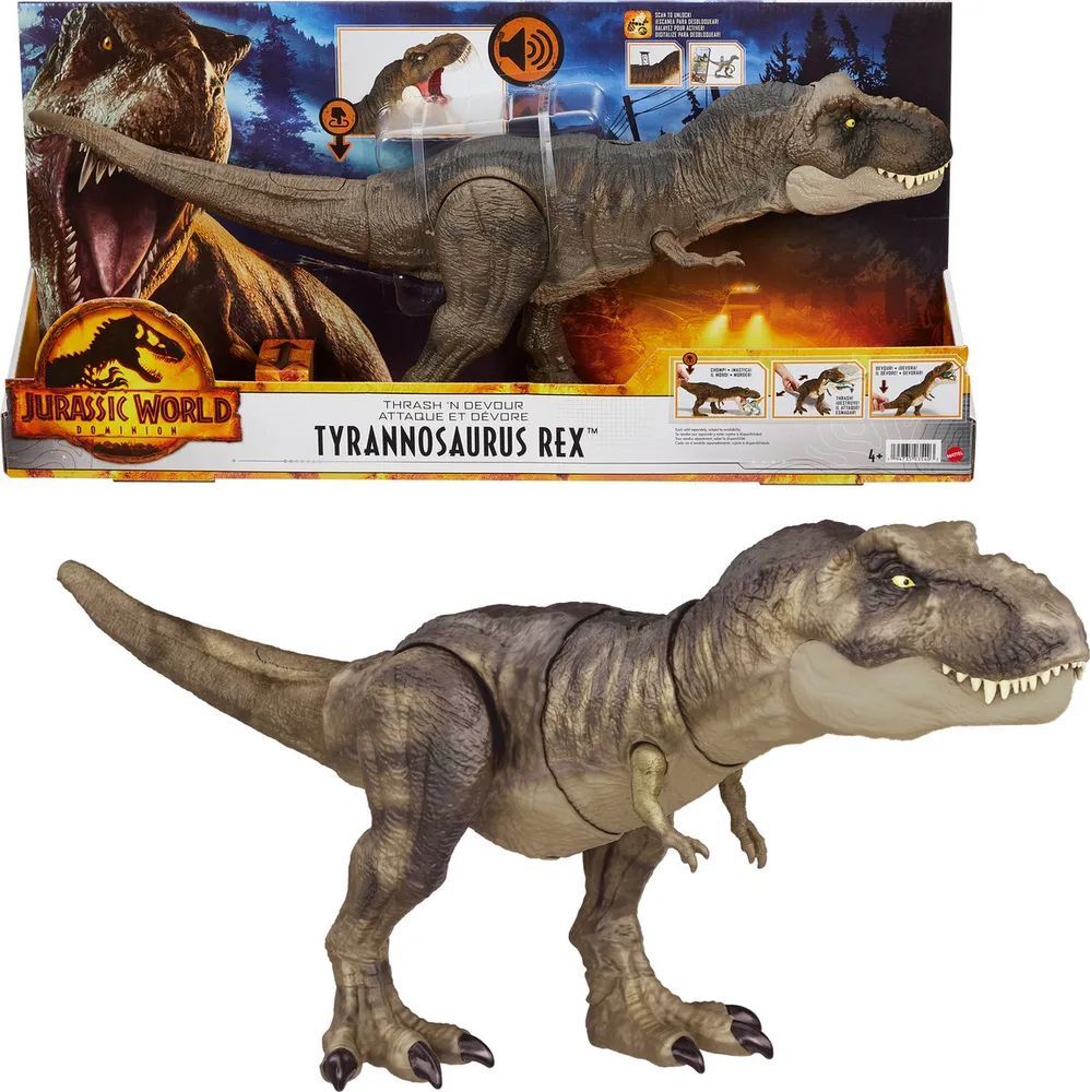 Динозавр Tyrannosaurus Rex Jurassic World со звуком Тиранозавр Рекс 53 см Mattel HDY55