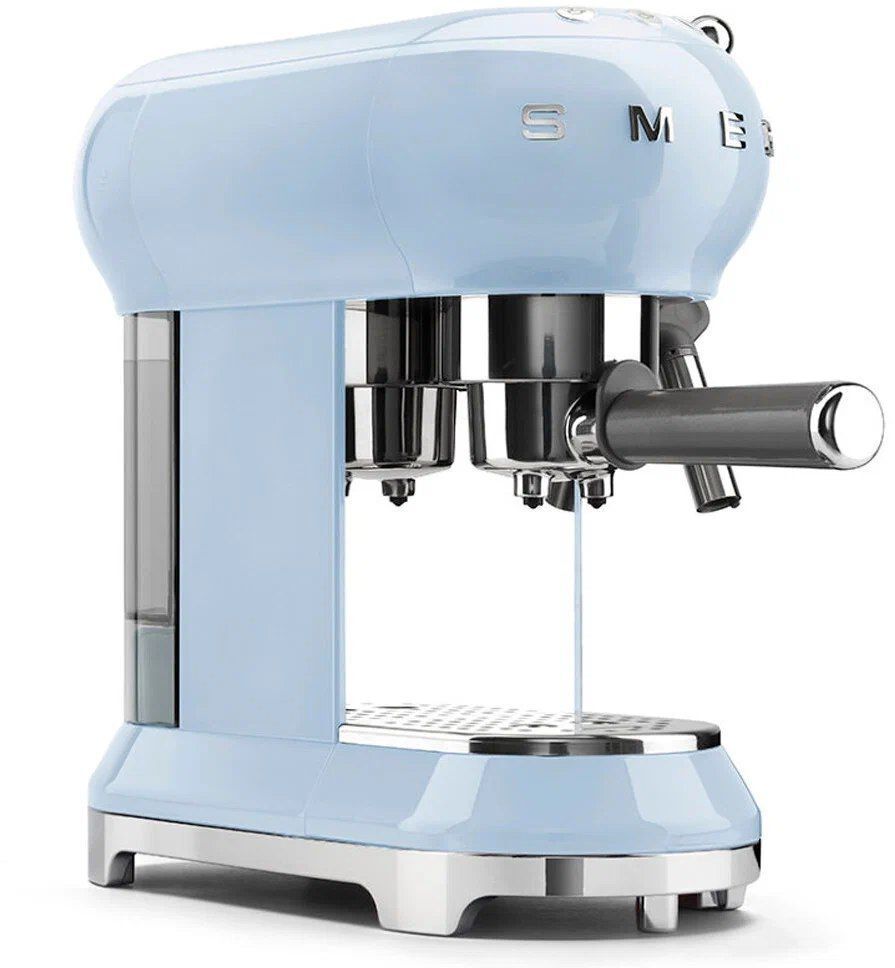 Кофеварка рожковая Smeg ECF01, пастельно-голубой