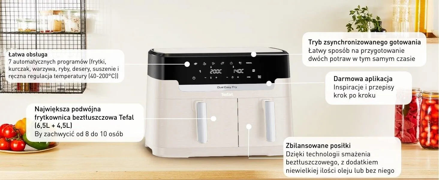 Аэрогриль Tefal EY942AE0 Dual Easy Fry XXL