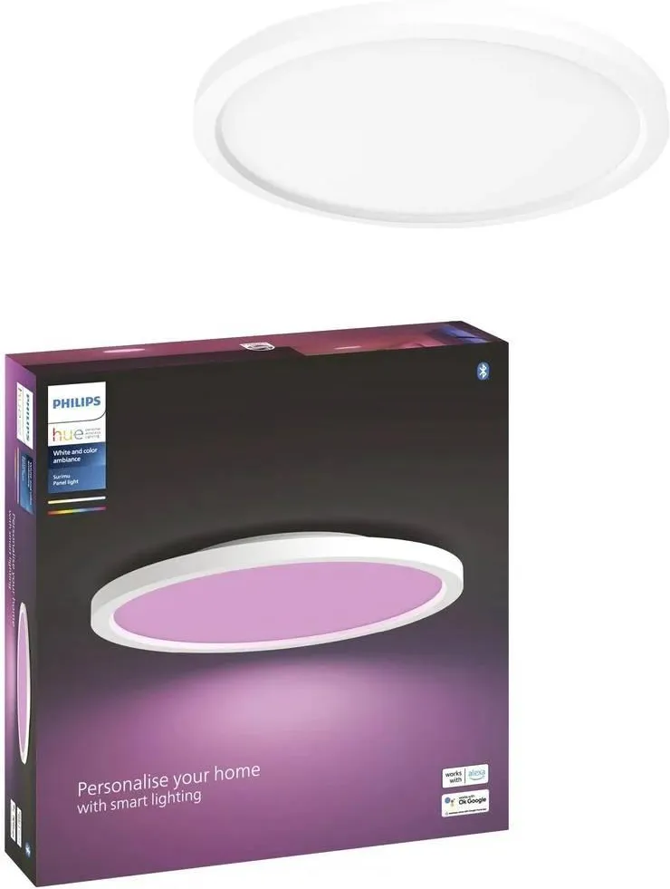 Светильник PHILIPS HUE White and Color Ambiance Surimu 929003598101, круглый белый