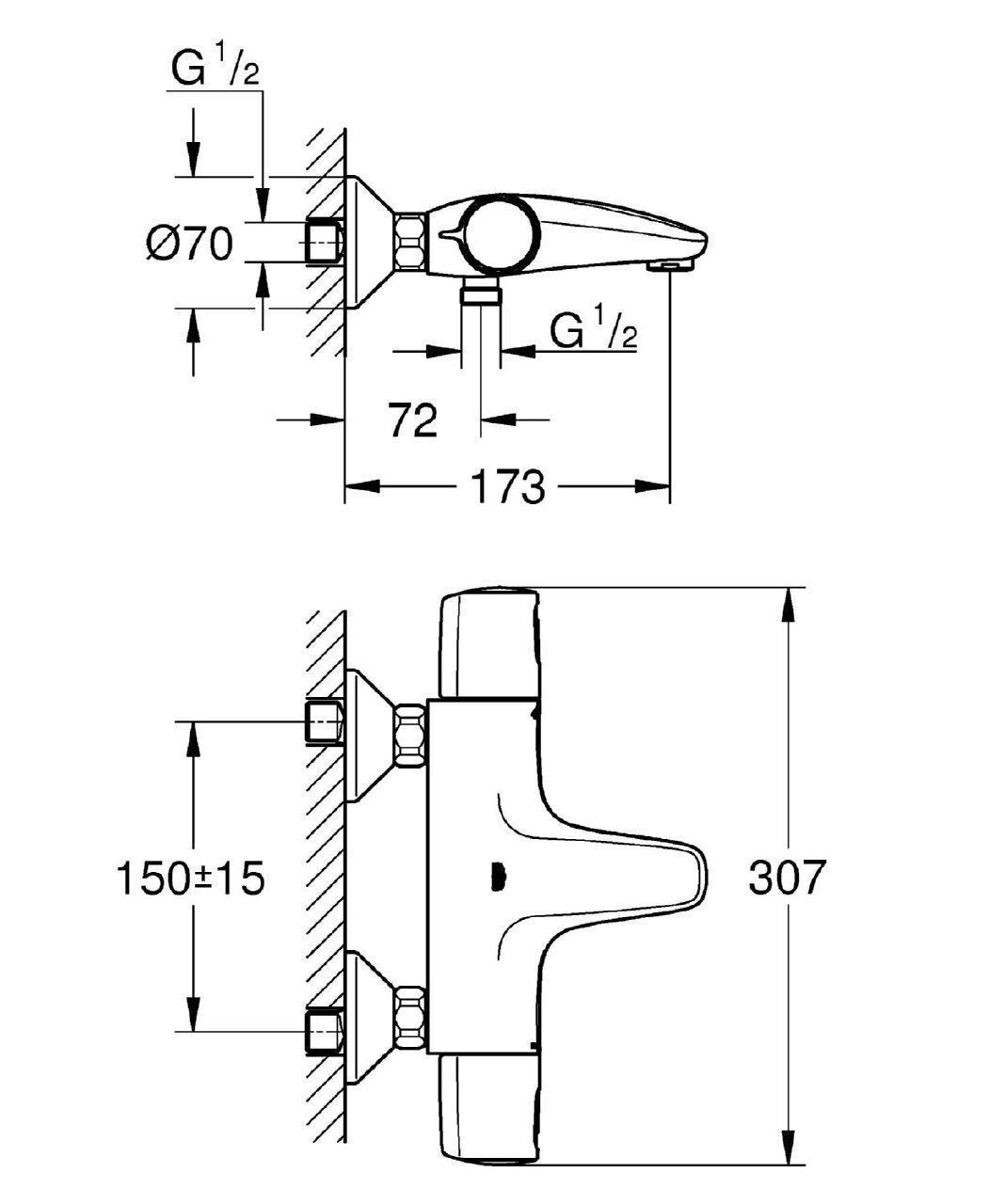Смеситель для ванны Grohe Precision Trend 34227002