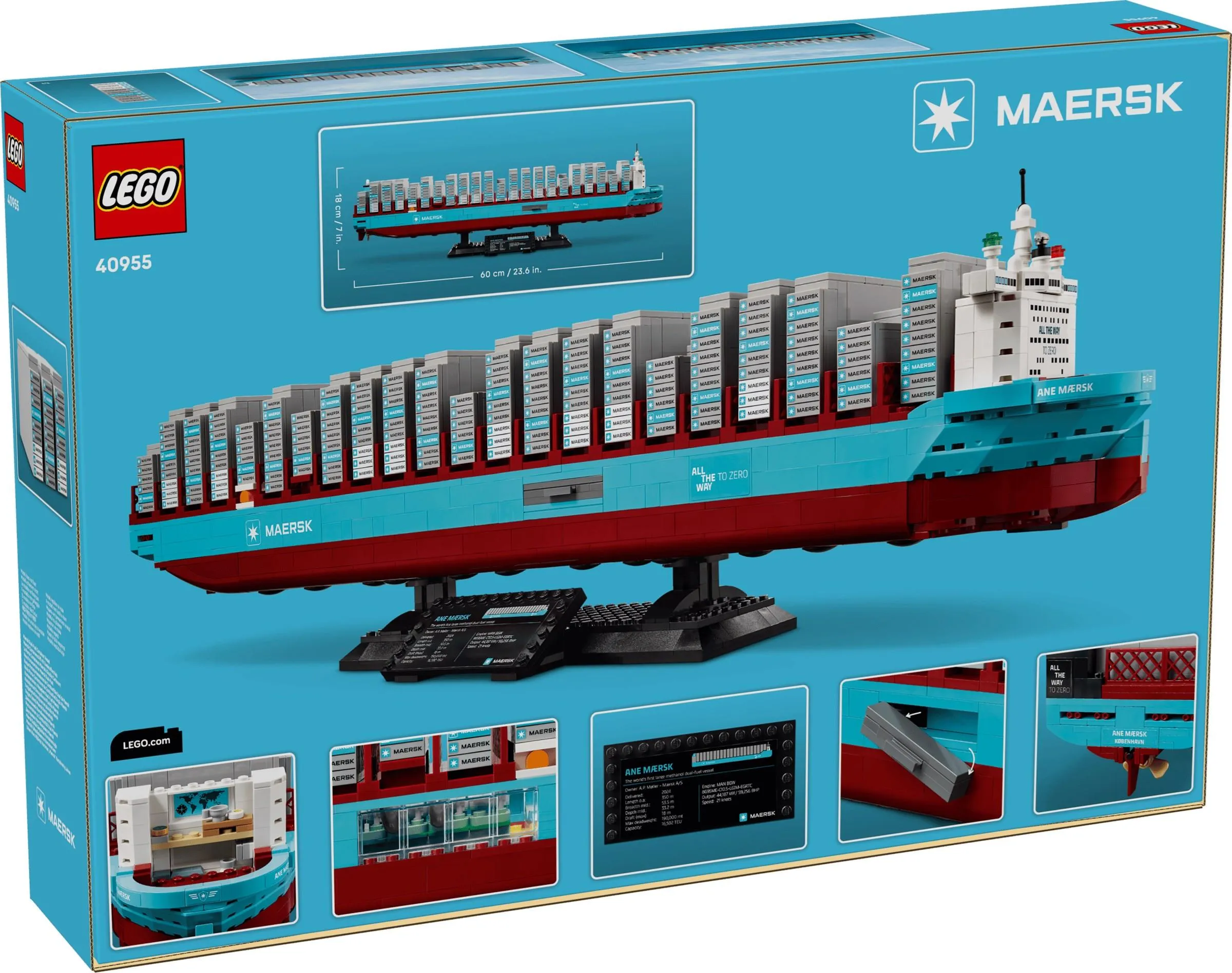 Конструктор LEGO 40955 Контейнеровоз с двухтопливным двигателем Maersk
