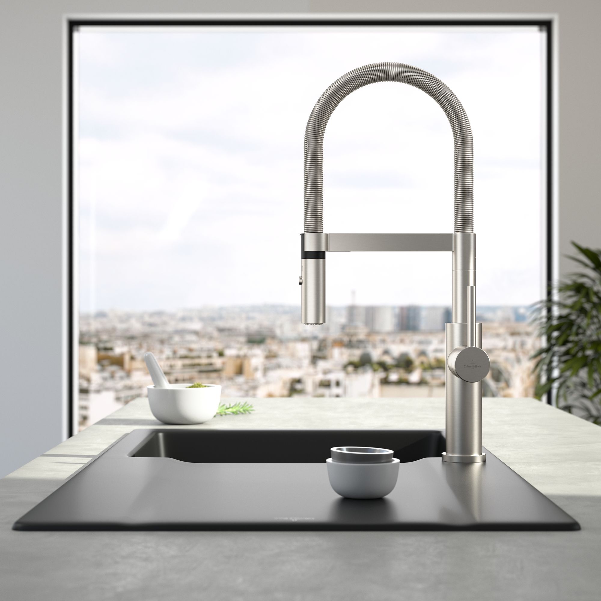 Однорычажный смеситель для кухни Villeroy & Boch Steel Expert 2.0