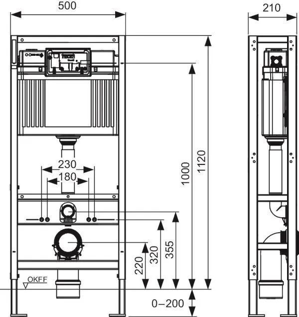 Комплект для скрытого туалета TECE construct (9500393)