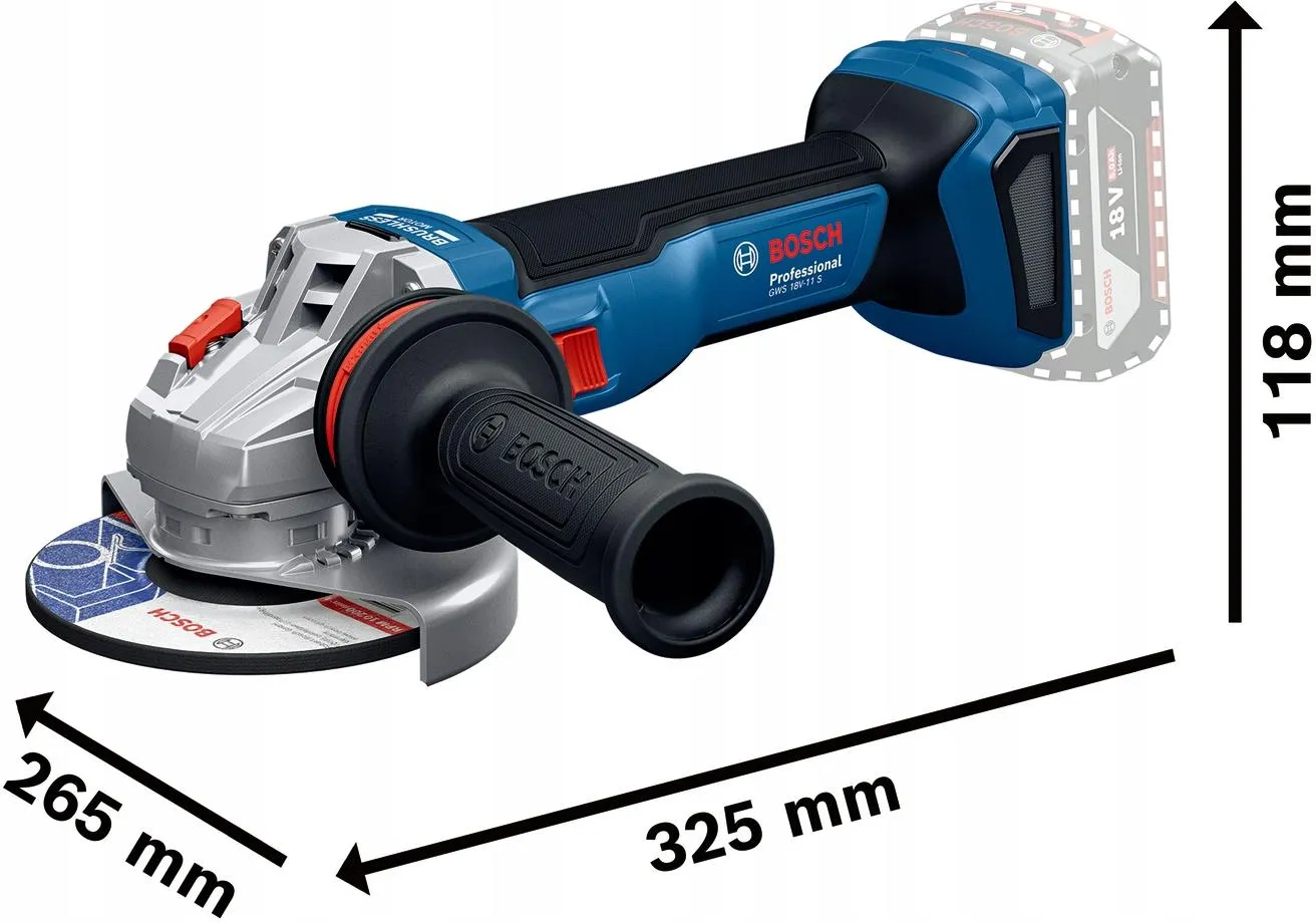Аккумуляторная угловая шлифовальная машина Bosch GWS 18V-11 S Professional 06019N4001