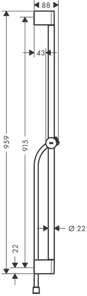 Душевая штанга/держатель Hansgrohe Pulsify, черный матовый 24401670