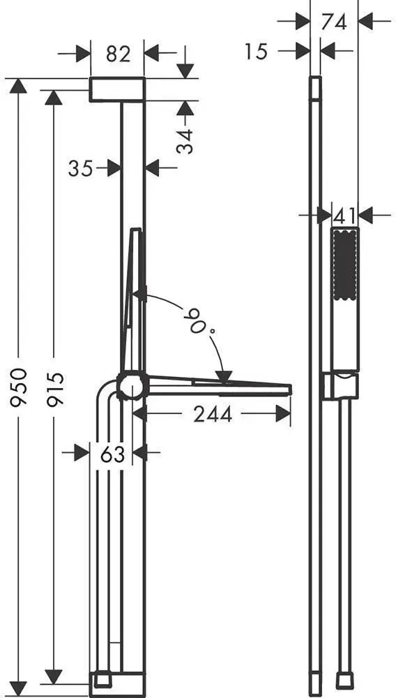 Душевой набор Hansgrohe Pulsify E 100 1Jet EcoSmart, хром 24380000