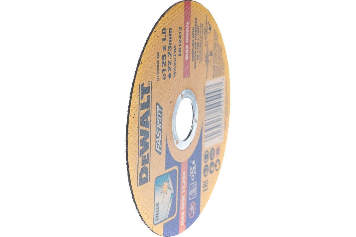 Диск отрезной DEWALT DT20540 125X22,23X1 INOX мм 100 шт.