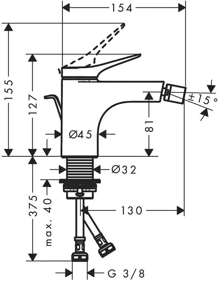 Смеситель Hansgrohe Vivenis чёрный матовый 75200670