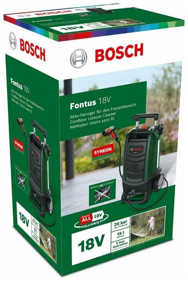 Аккумуляторная мойка высокого давления Bosch Fontus Gen 2, без АКБ и ЗУ, арт. 06008B6102