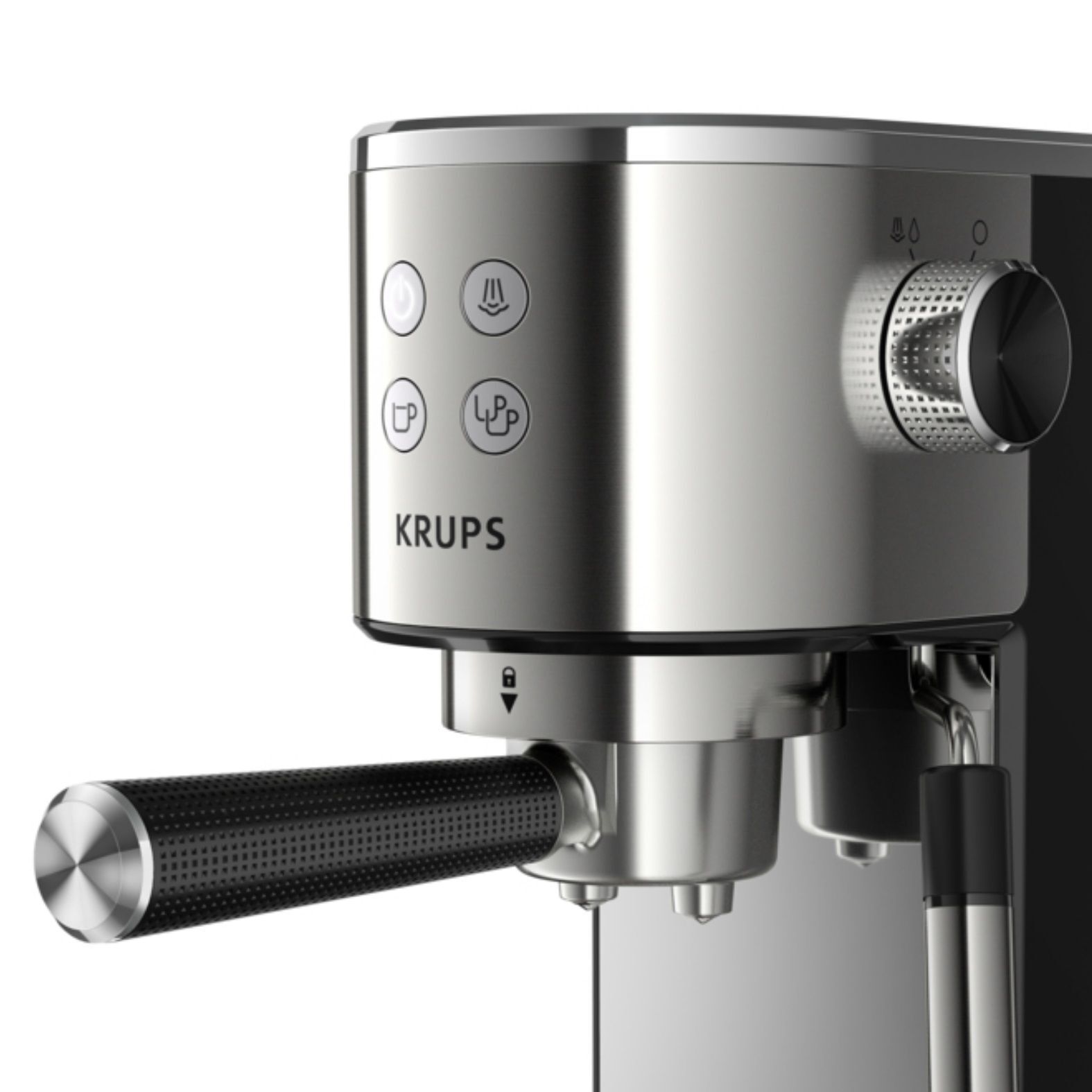 Кофеварка рожковая Krups Virtuoso XP442C11, черный/нержавеющая сталь