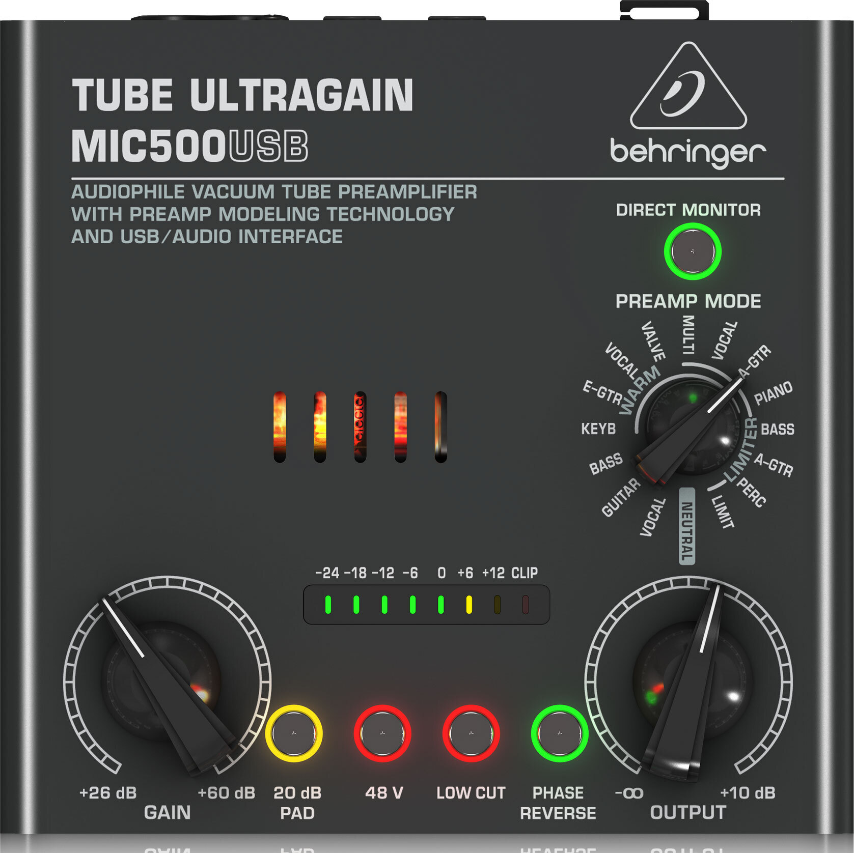 Behringer VOICE STUDIO набор для звукозаписи: MIC500USB ламповый предусилитель, конденсаторный микрофон C-1