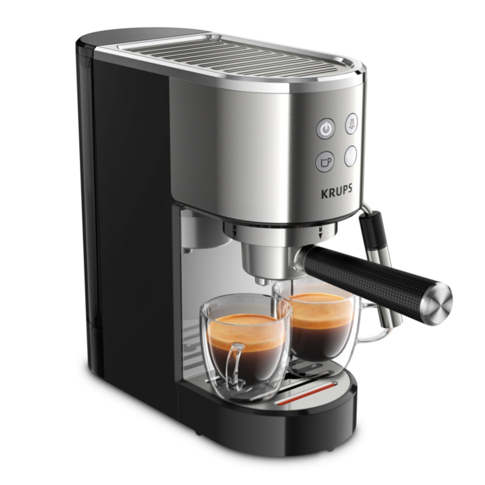 Кофеварка рожковая Krups Virtuoso XP442C11, черный/нержавеющая сталь