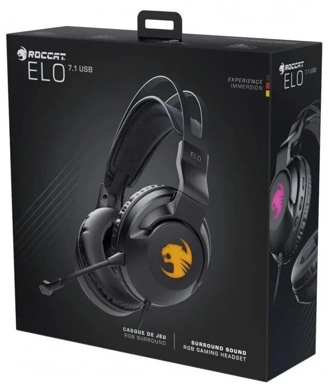 Игровые наушники проводные с микрофоном ROCCAT Elo 7.1, черный