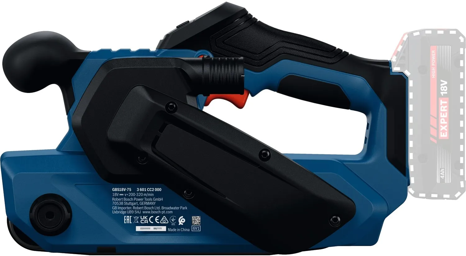 Аккумуляторная ленточная шлифовальная машина Bosch GBS 18V-75 Professional 06012C2000