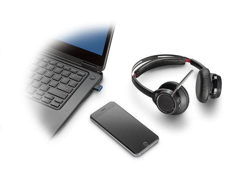 Беспроводная гарнитура Poly Voyager Focus UC Bluetooth (B825, ANC, адаптер BT600, USB-A) 202652-101