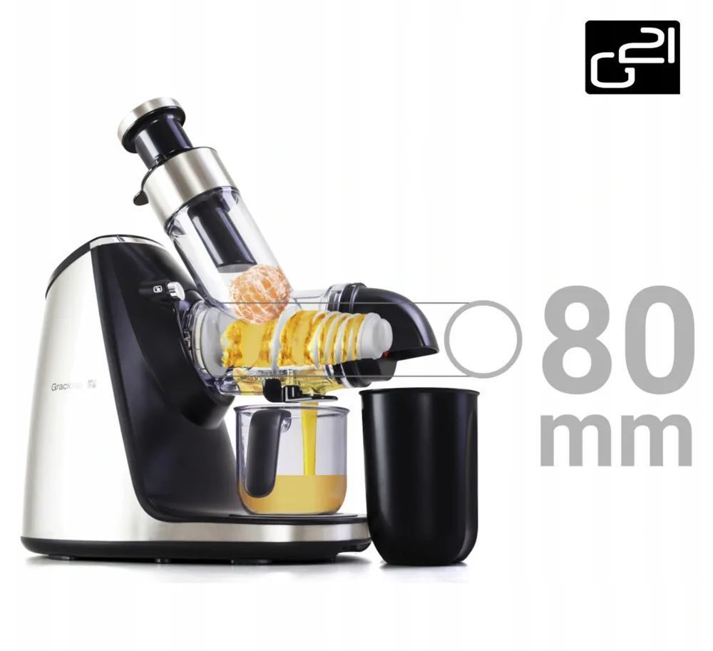 Соковыжималка шнековая G21 Gracioso Silver, черный, серебристый