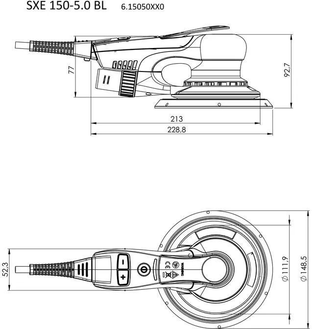 Шлифмашина эксцентриковая Metabo SXE 150-5.0 BL 615050000