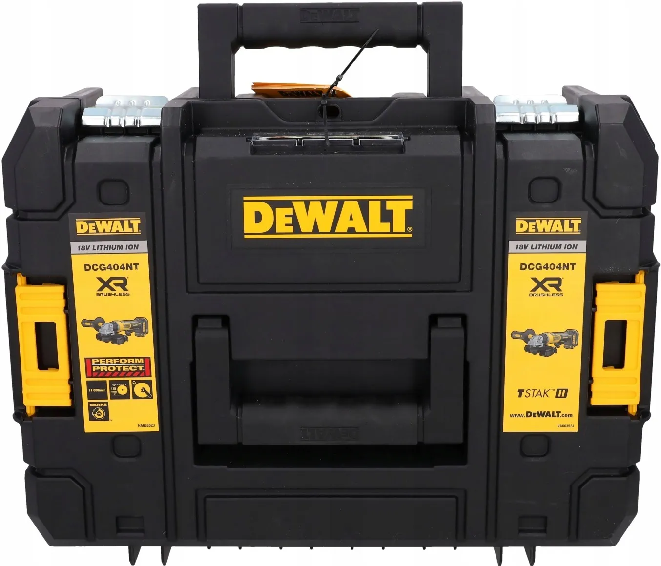 Аккумуляторная угловая шлифмашина (УШМ) DeWalt DCG404NT, без АКБ и ЗУ, в кейсе TSTAK