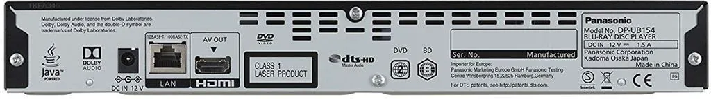 Blu-ray плеер Panasonic DP-UB154EG черный