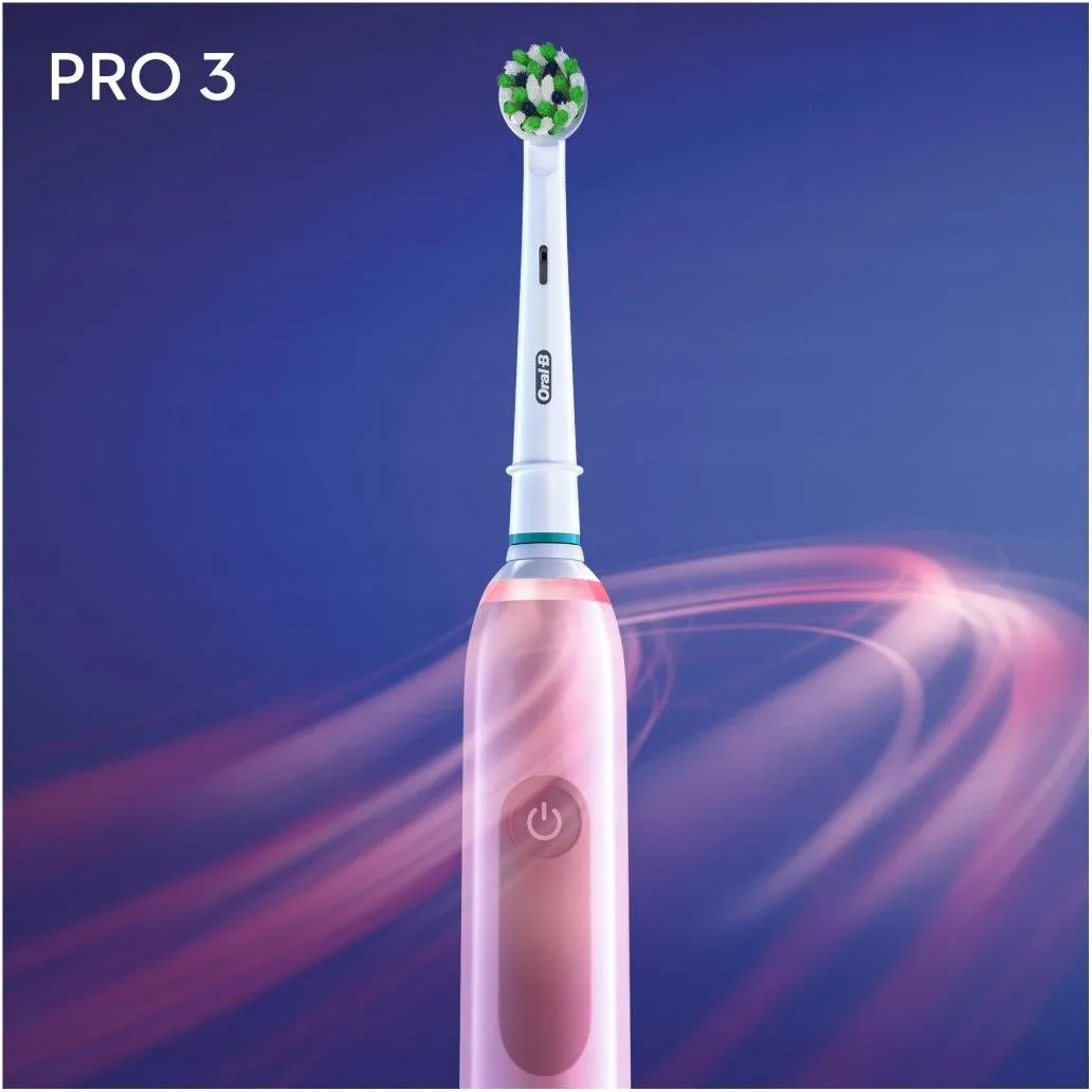 Электрическая зубная щётка Oral-B Pro 3 3900N Black & Pink, набор из 2 щёток с зарядной станцией