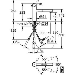 Смеситель для раковины однорычажный Grohe Concetto 31214001 хром