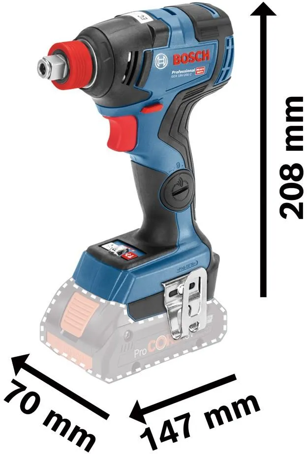 Аккумуляторный ударный гайковерт Bosch GDX 18V-200 C Professional 06019G4204