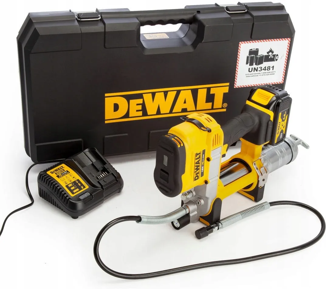 Аккумуляторный шприц для смазки DeWalt DCGG571M1-QW, с 1 АКБ и ЗУ