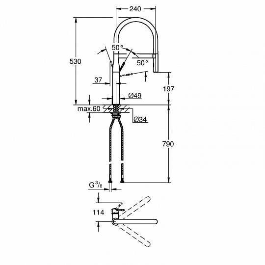Смеситель для кухни (мойки) Grohe Essence 30294000 хром