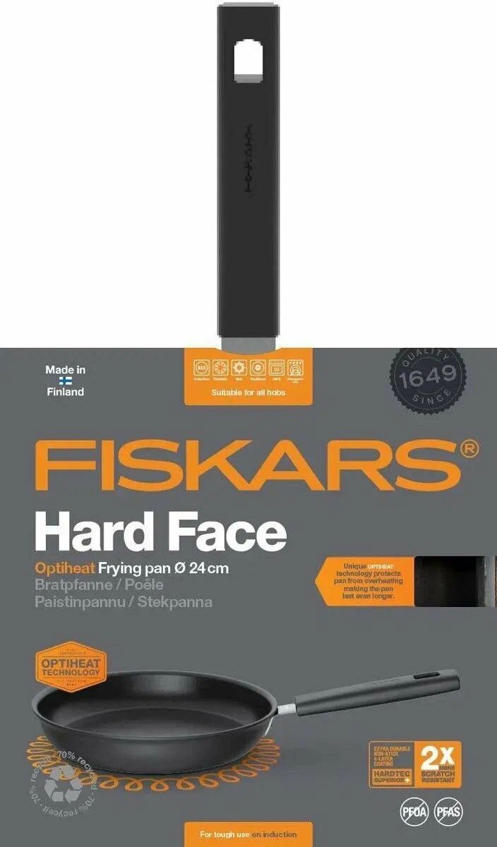 Сковорода FISKARS Hard Face Optiheat, диаметр 24 см