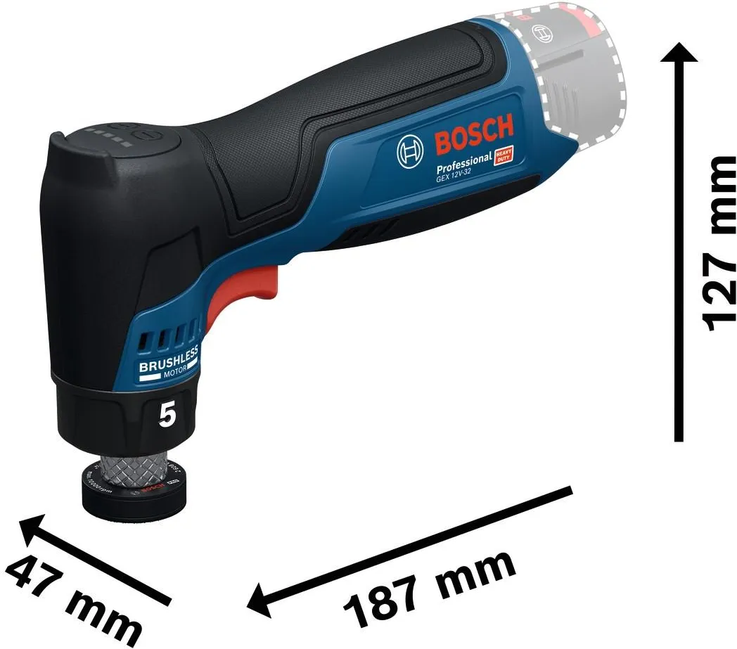 Эксцентриковая шлифовальная машина аккумуляторная Bosch GEX 12V-32 Professional 06019L2000