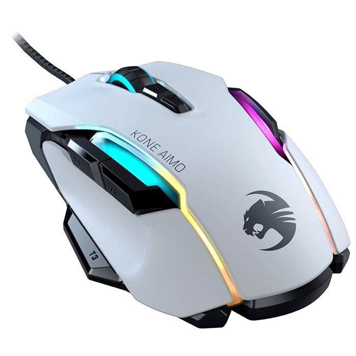 Мышь игровая с подсветкой проводная ROCCAT Kone AIMO Remastered белая 4250288175778