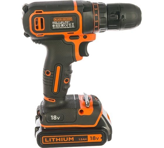 Аккумуляторная дрель-шуруповерт Black&Decker BDCDC18K-QW